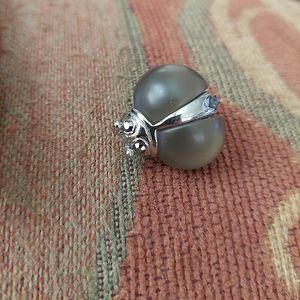 Vintage Lucite Jelly Beetle Pin